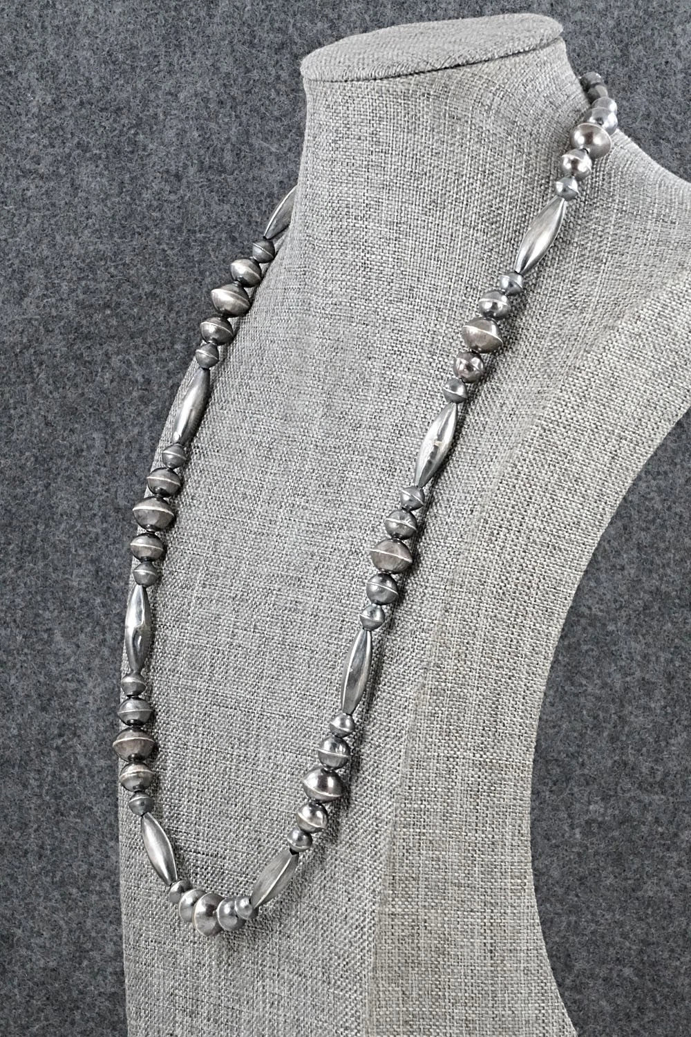 Sterling Silver Navajo Pearl Necklace 22" - Vintage