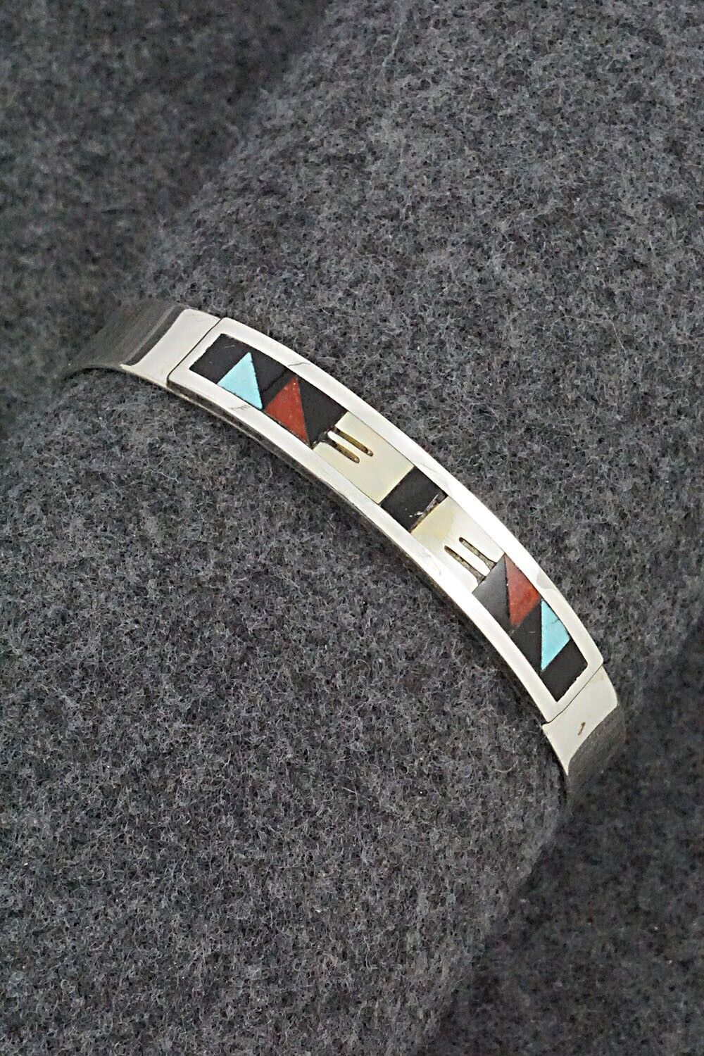 Multi-Stone & Sterling Silver Inlay Bracelet - Leander Othole