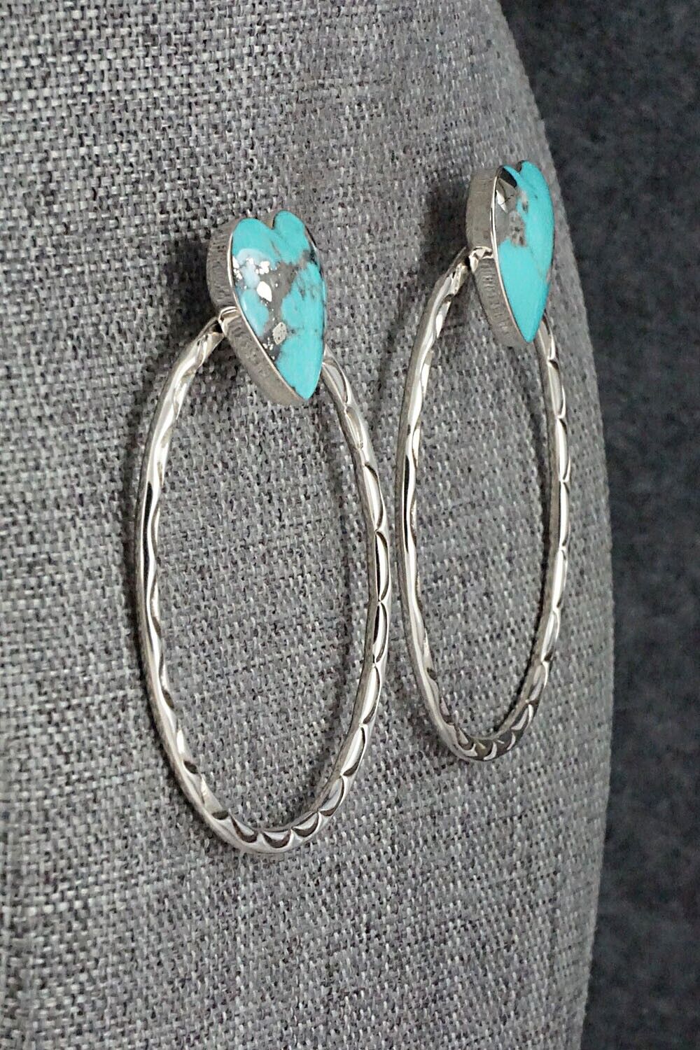Turquoise & Sterling Silver Earrings - Sarah Yazzie