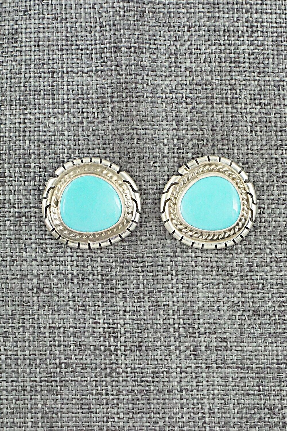 Turquoise & Sterling Silver Earrings - Peggy Skeets