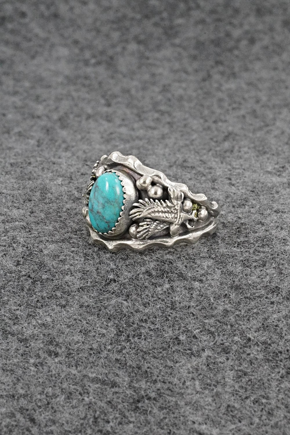 Turquoise & Sterling Silver Ring - Genevieve Francisco - Size 11.5