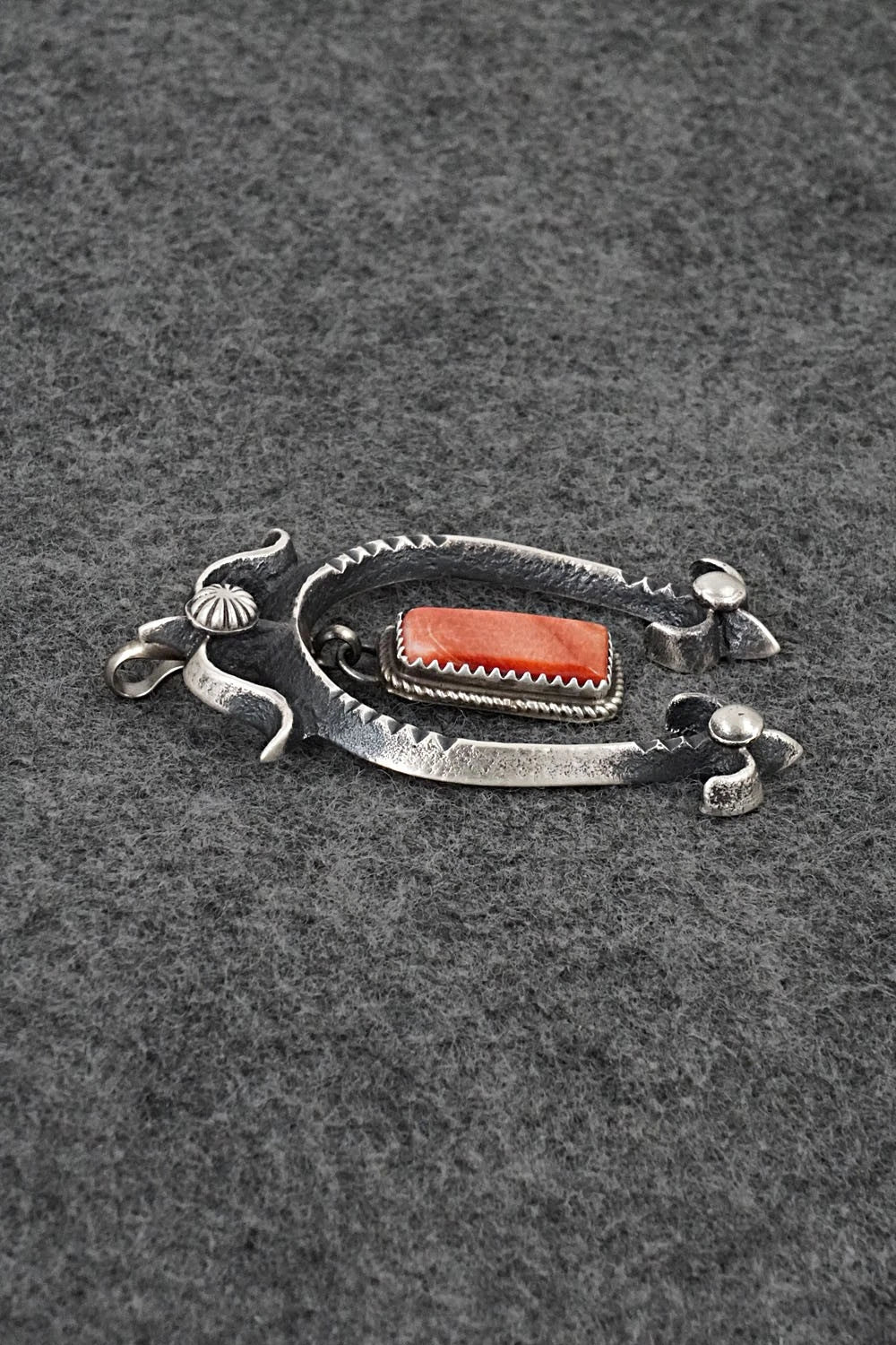 Spiny Oyster and Sterling Silver Pendant - Martha Cayatineto