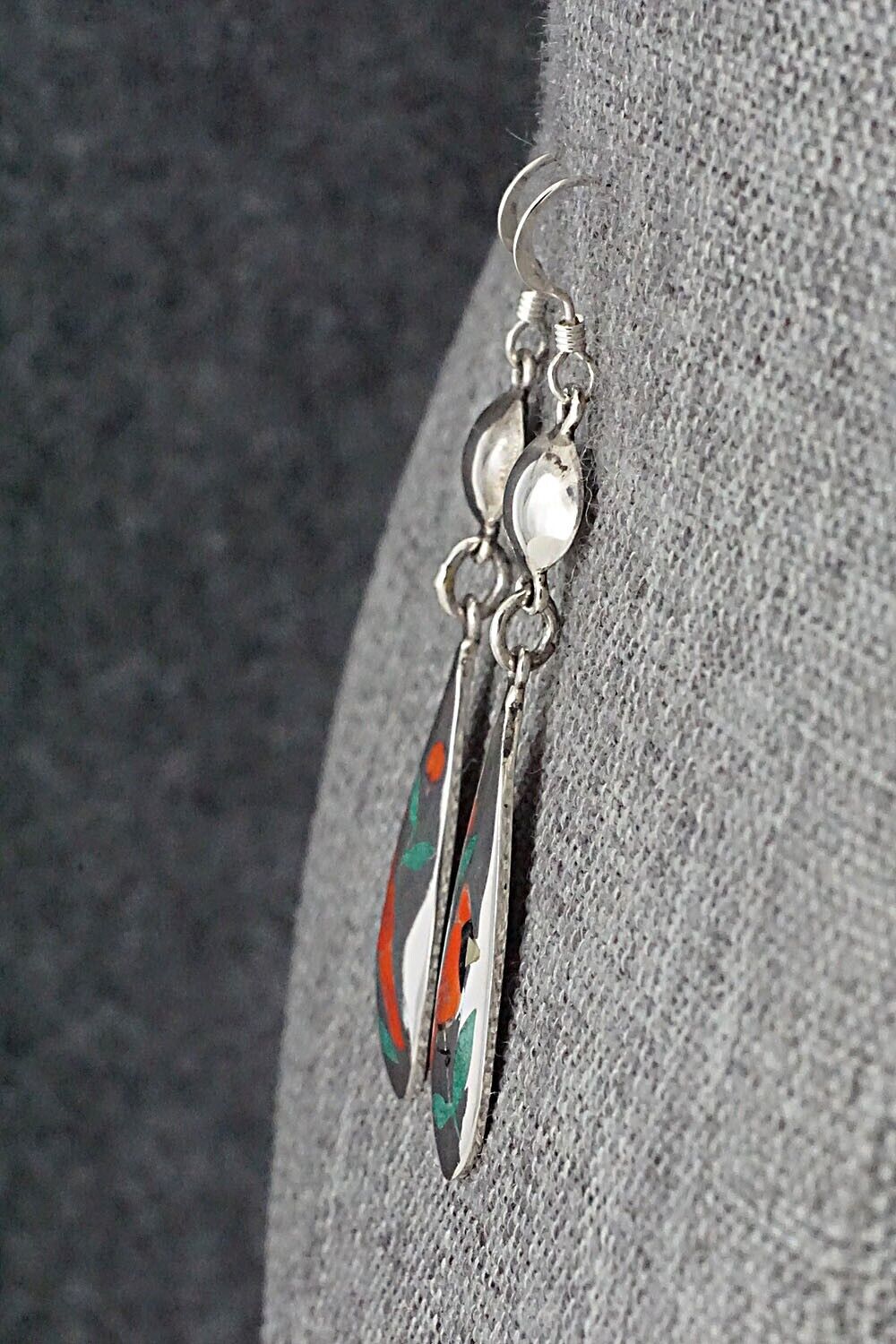 Multi Stone & Sterling Silver Earrings - Quintin Quam Sr.