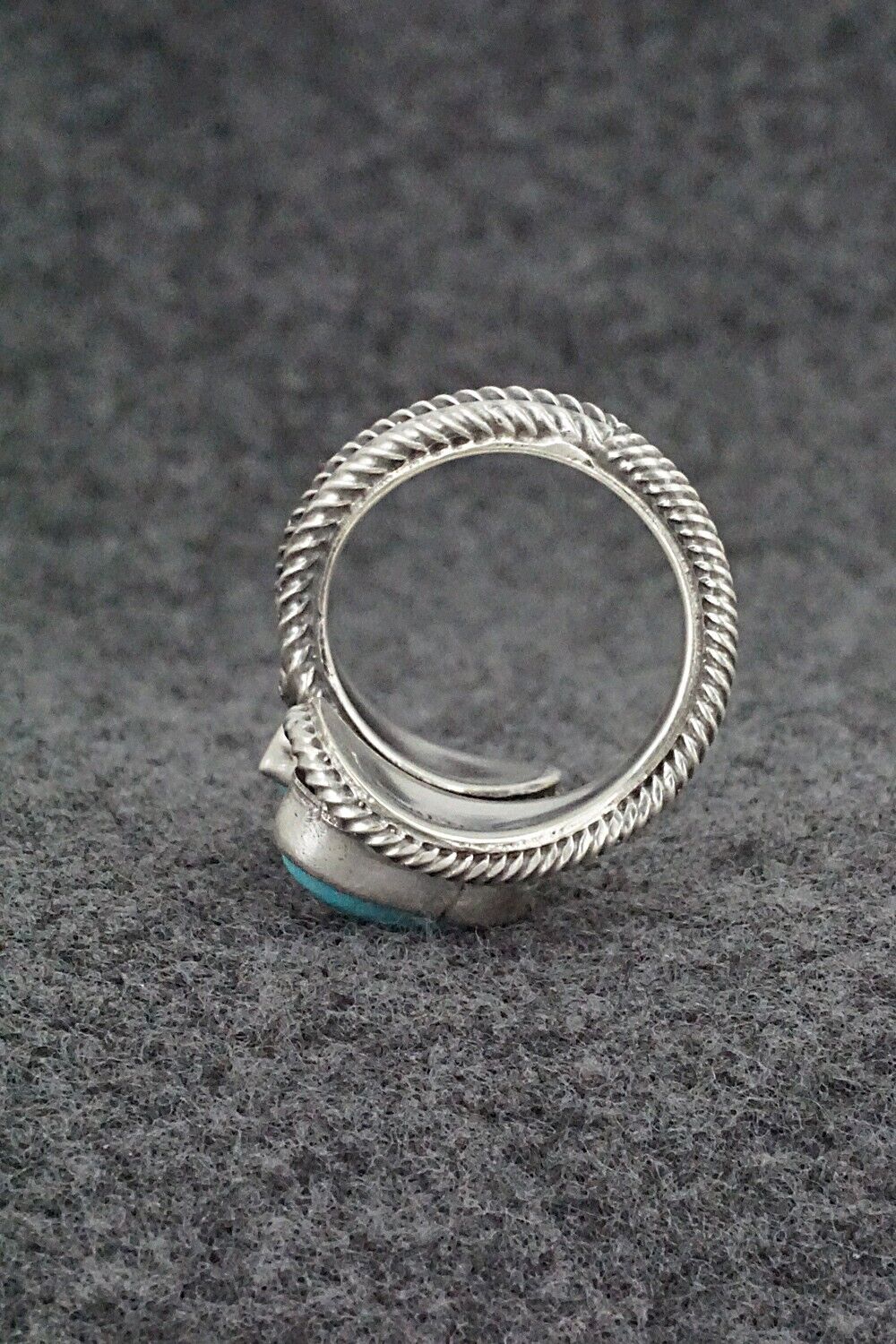 Turquoise & Sterling Silver Ring - Kenny Lonjose - Size 6.5