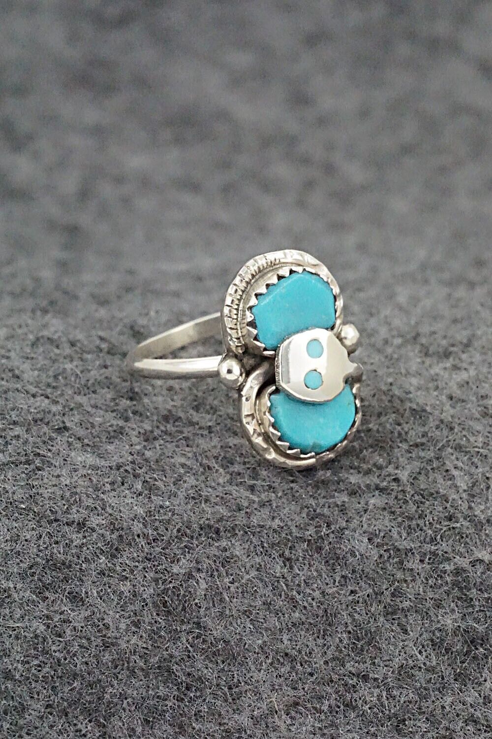 Turquoise & Sterling Silver Ring - Joy Calavaza - Size 6.5