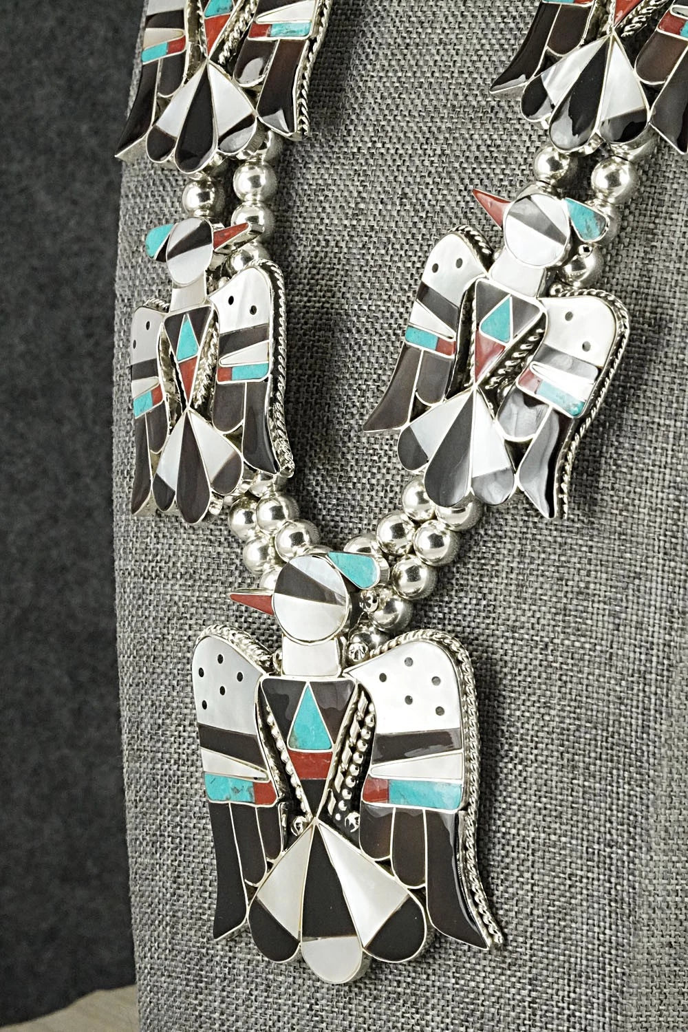 Multi-Stone & Sterling Silver Inlay Necklace Set - Bobby Shack