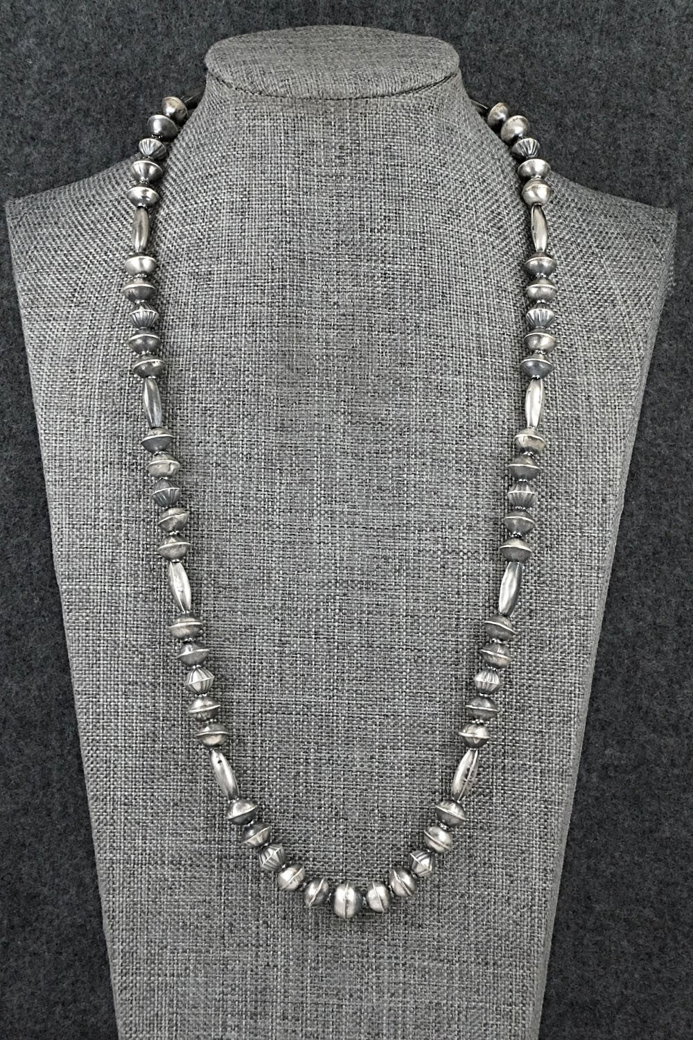 Sterling Silver Navajo Pearl Necklace 22" - Vintage