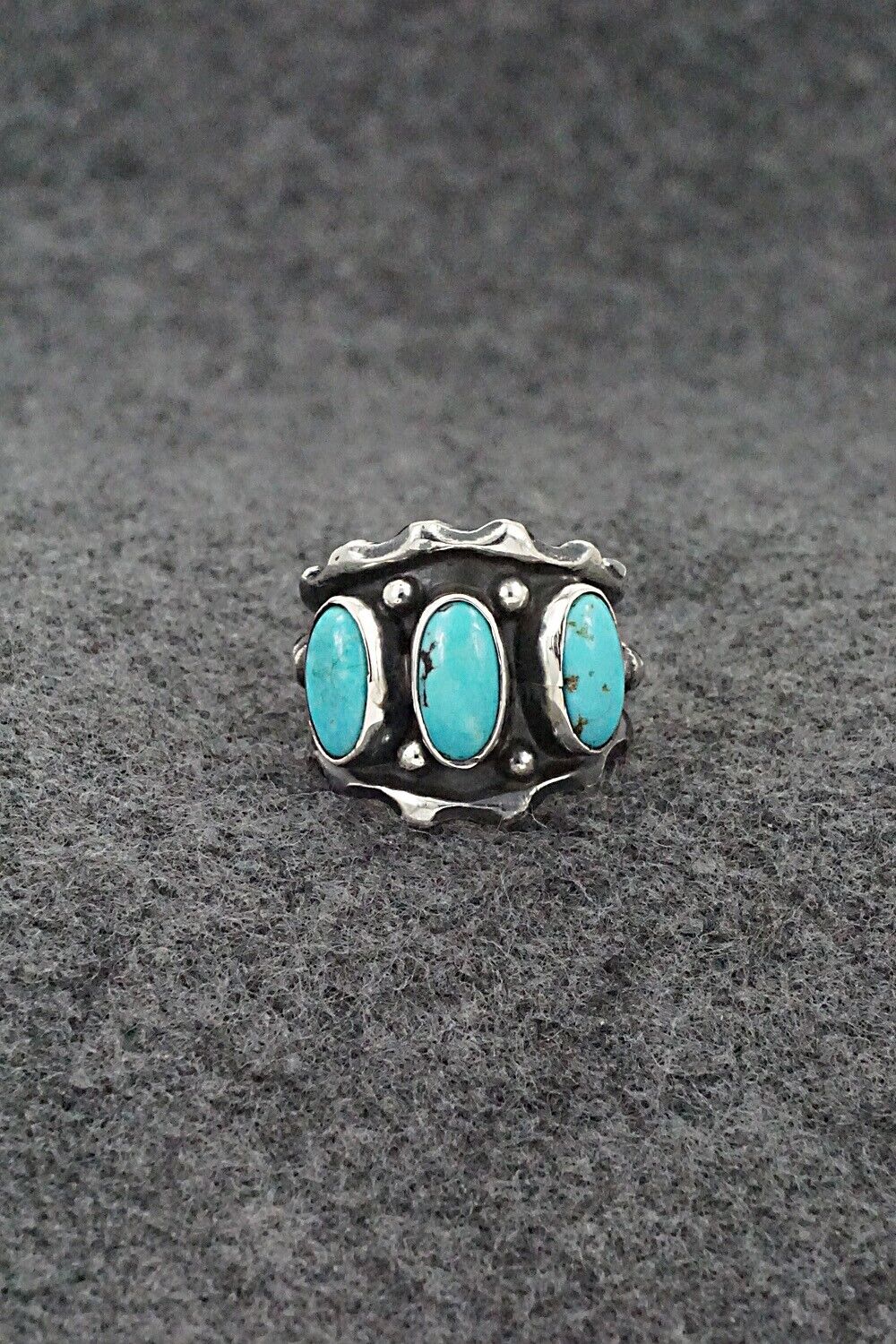 Turquoise & Sterling Silver Ring - Andrew Vandever - Size 6