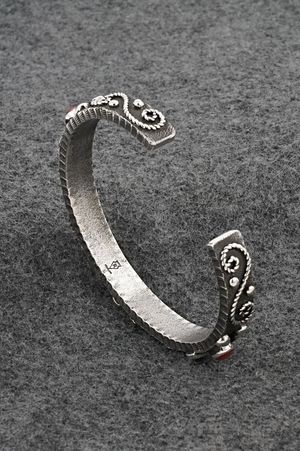 Coral & Sterling Silver Bracelet - Ernest Rangel