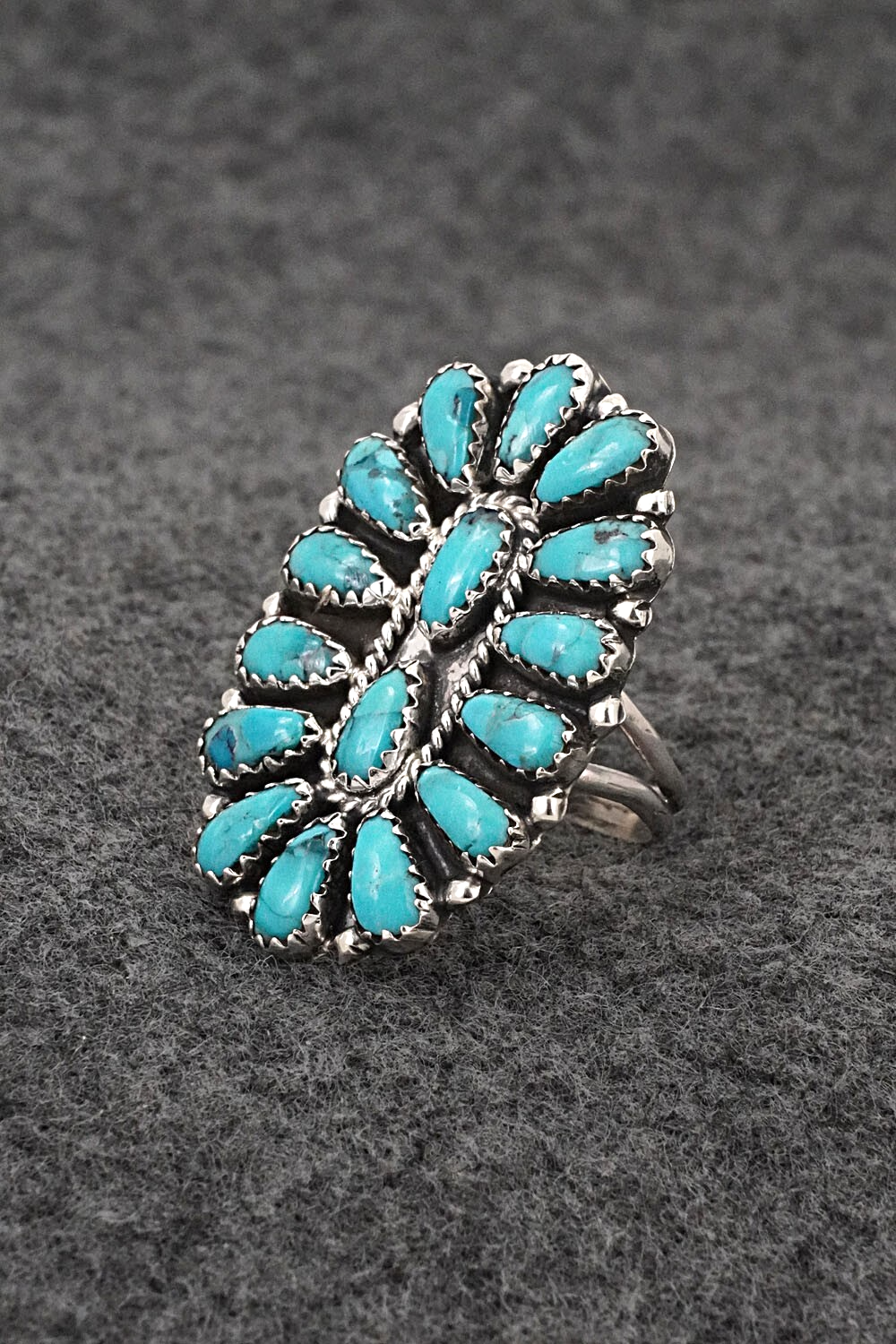 Turquoise & Sterling Silver Ring - Zeita Begay - Size 7.75