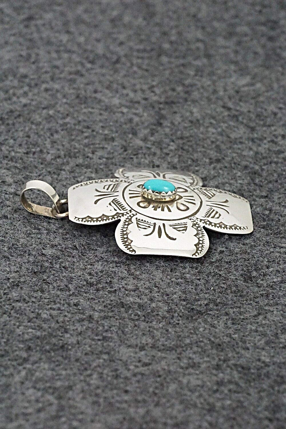 Turquoise & Sterling Silver Pendant - Bertha Begay