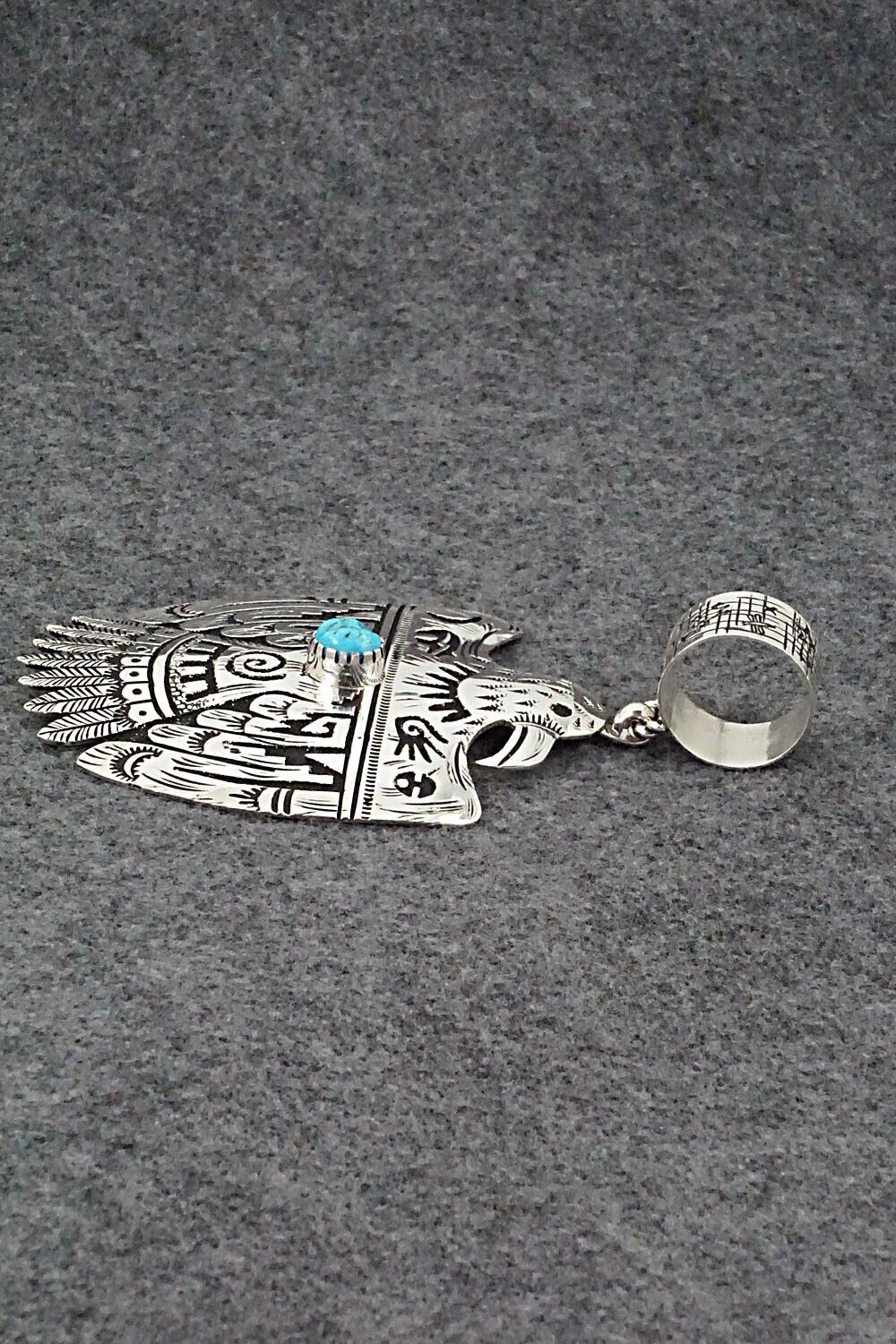 Turquoise & Sterling Silver Pendant - Richard Singer