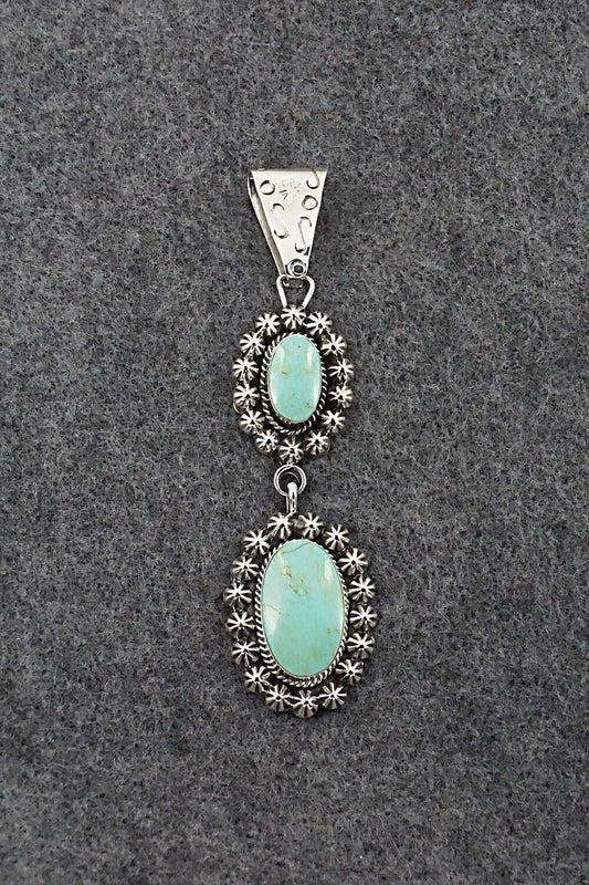 Turquoise & Sterling Silver Pendant - Sheena Jack