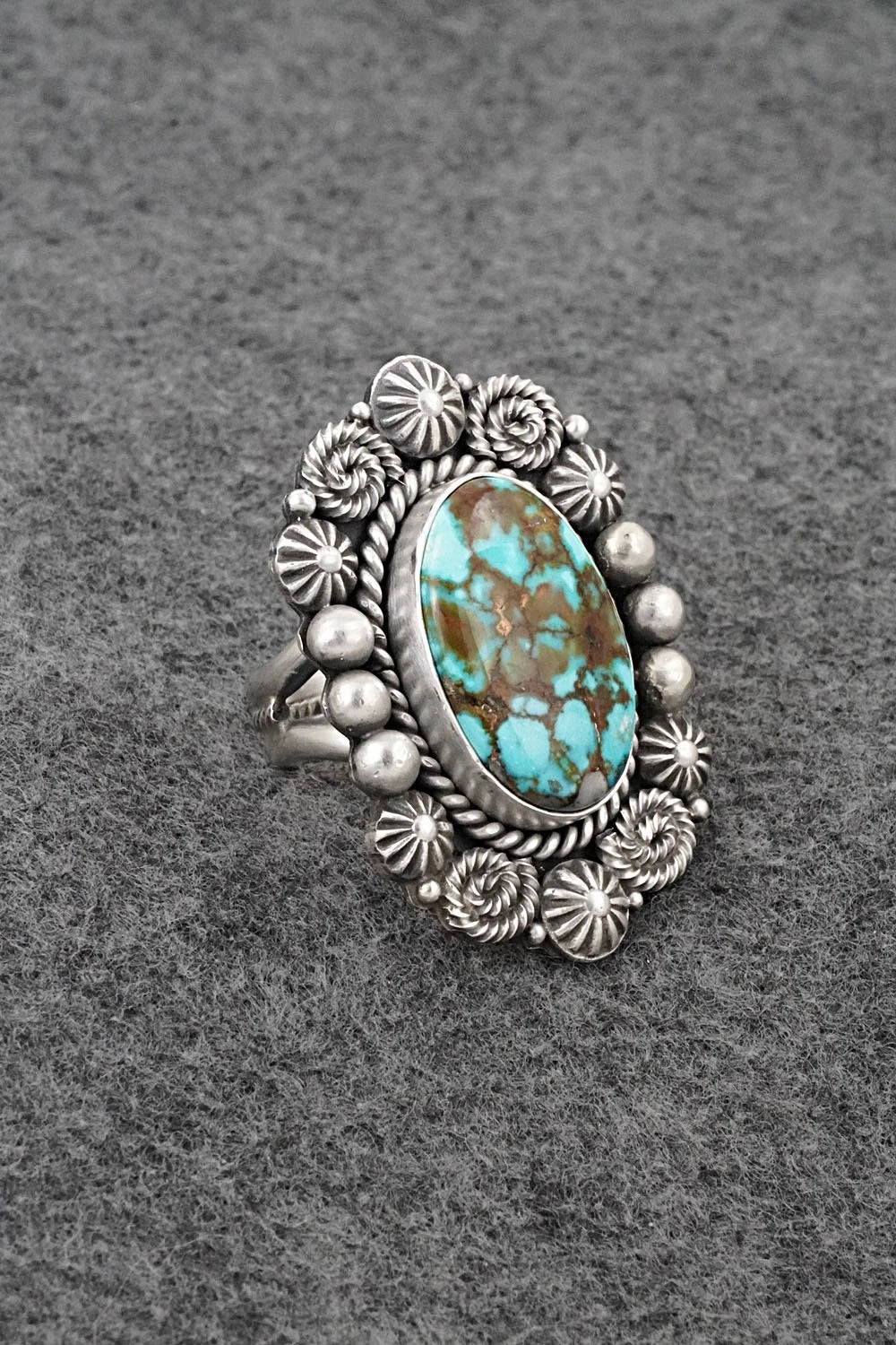 Turquoise & Sterling Silver Ring - Rosita Calladitto - Size 9