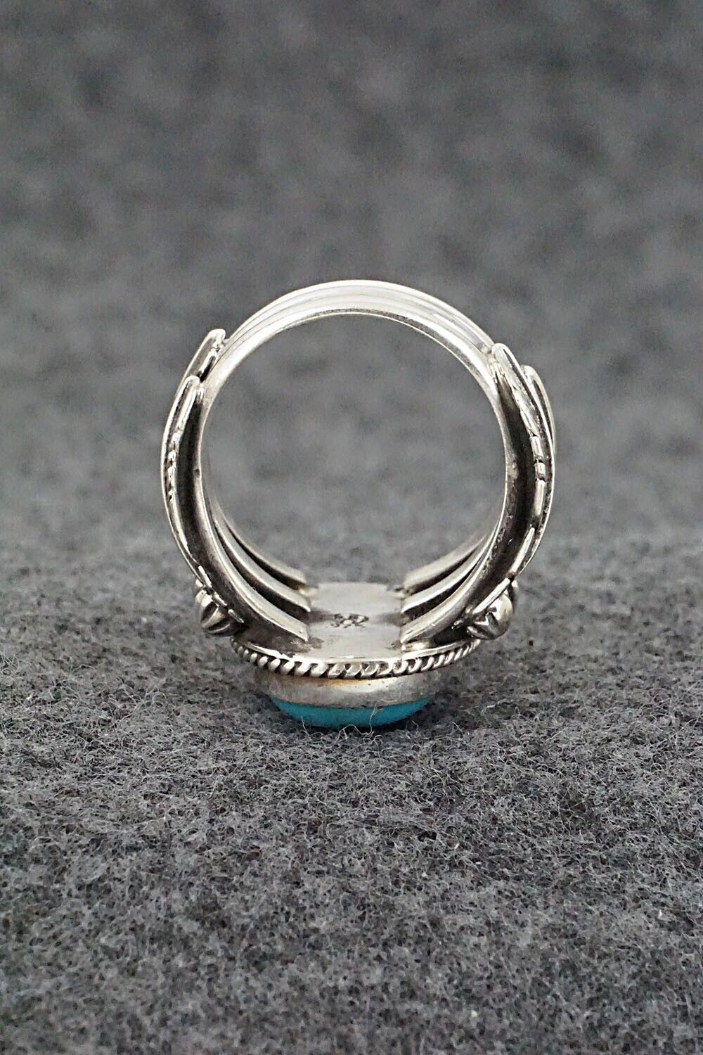 Turquoise & Sterling Silver Ring - Bobby Platero - Size 8.5