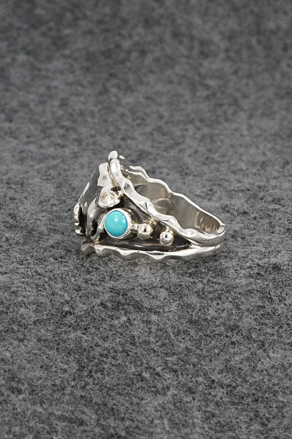 Turquoise & Sterling Silver Ring - Genevieve Francisco - Size 13