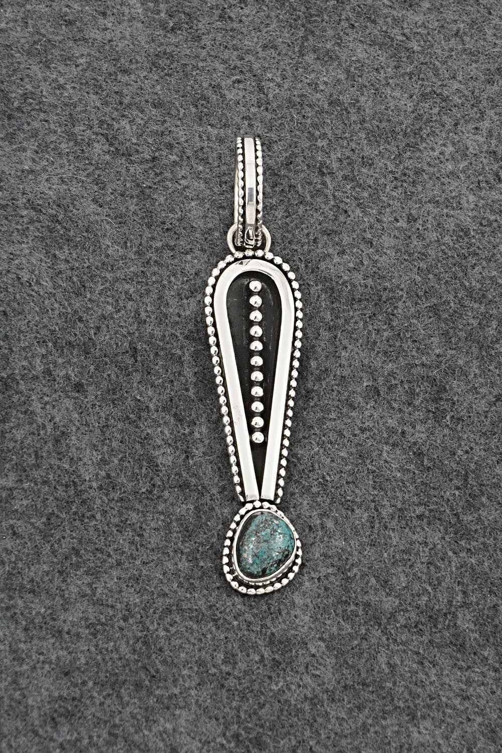 Turquoise & Sterling Silver Pendant - Jonathan Nez