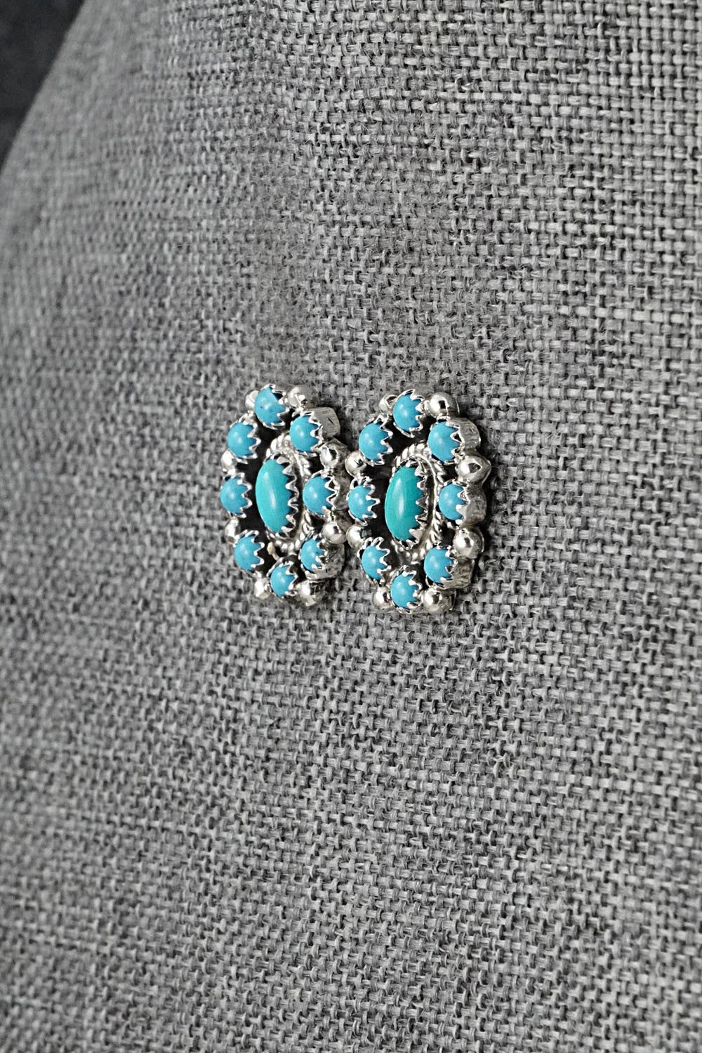 Turquoise & Sterling Silver Squash Blossom Set - Nathaniel Curley