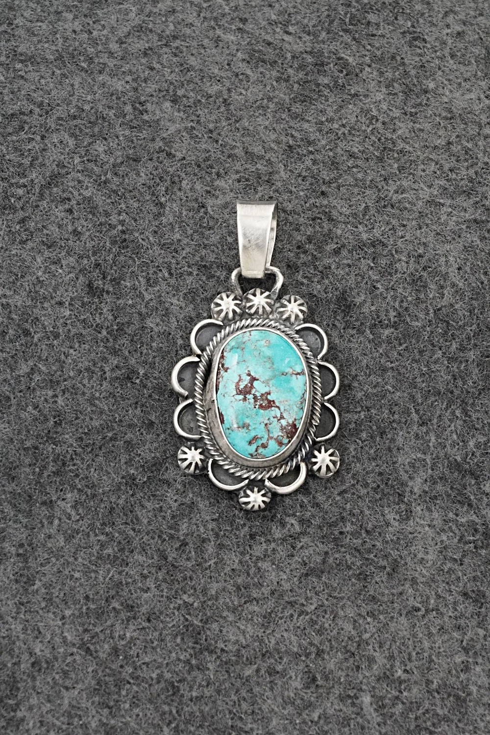 Turquoise & Sterling Silver Pendant - Bobby Johnson