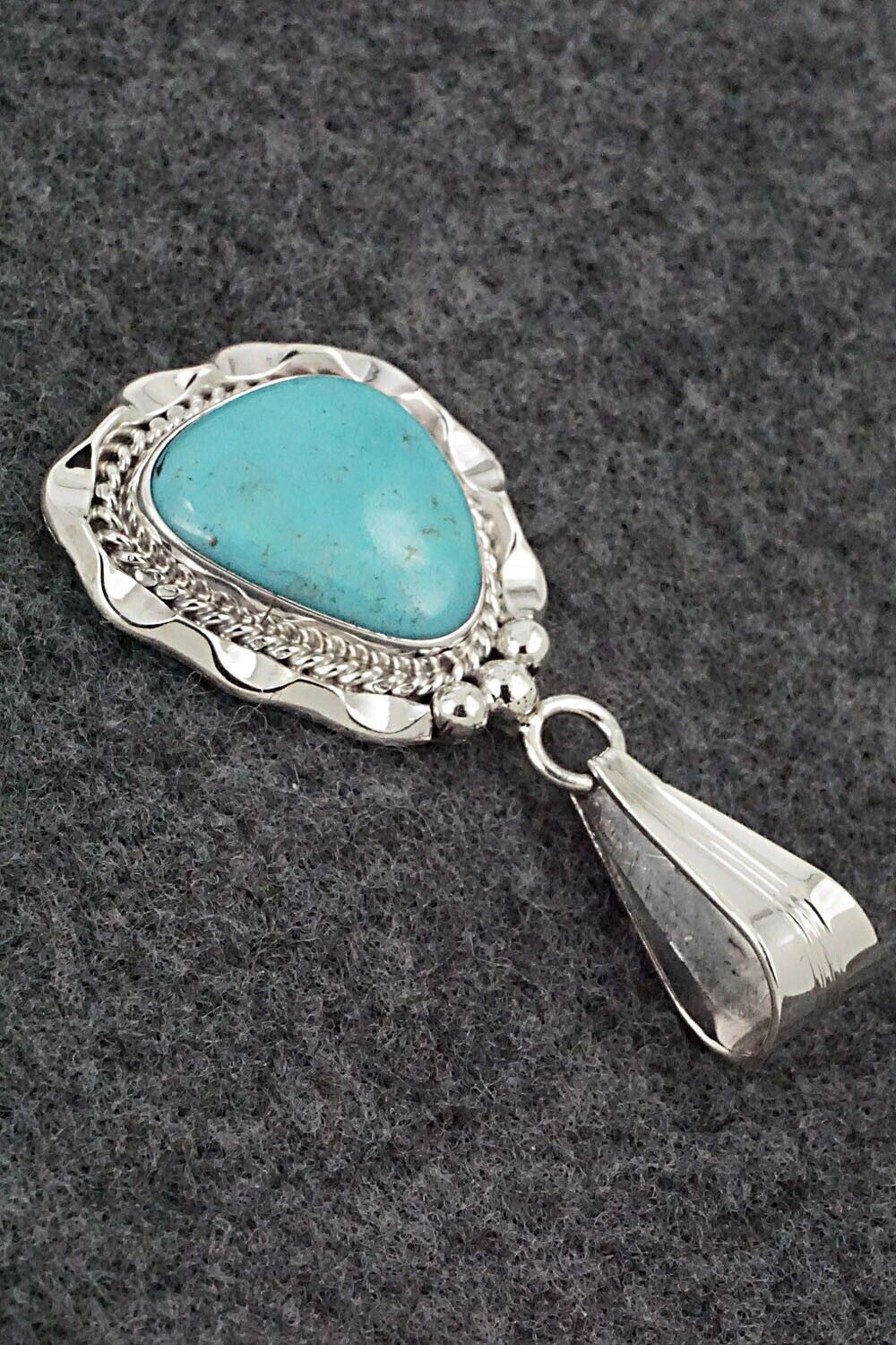 Turquoise & Sterling Silver Pendant - Samuel Yellowhair