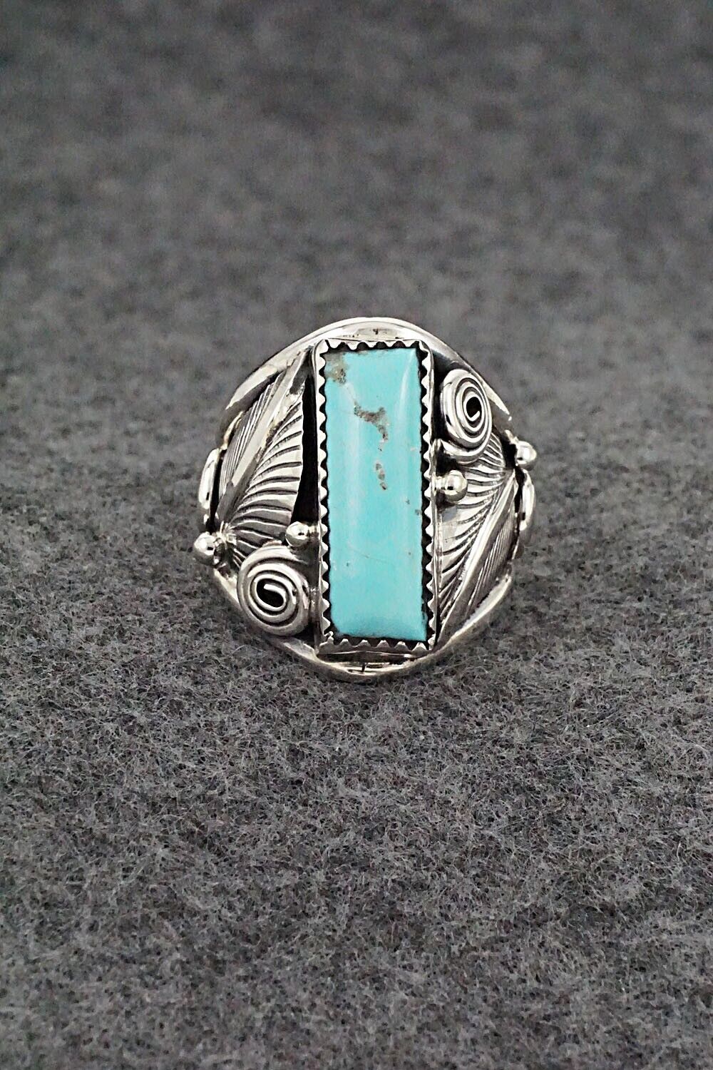 Turquoise & Sterling Silver Ring - Darrell Morgan - Size 7.5