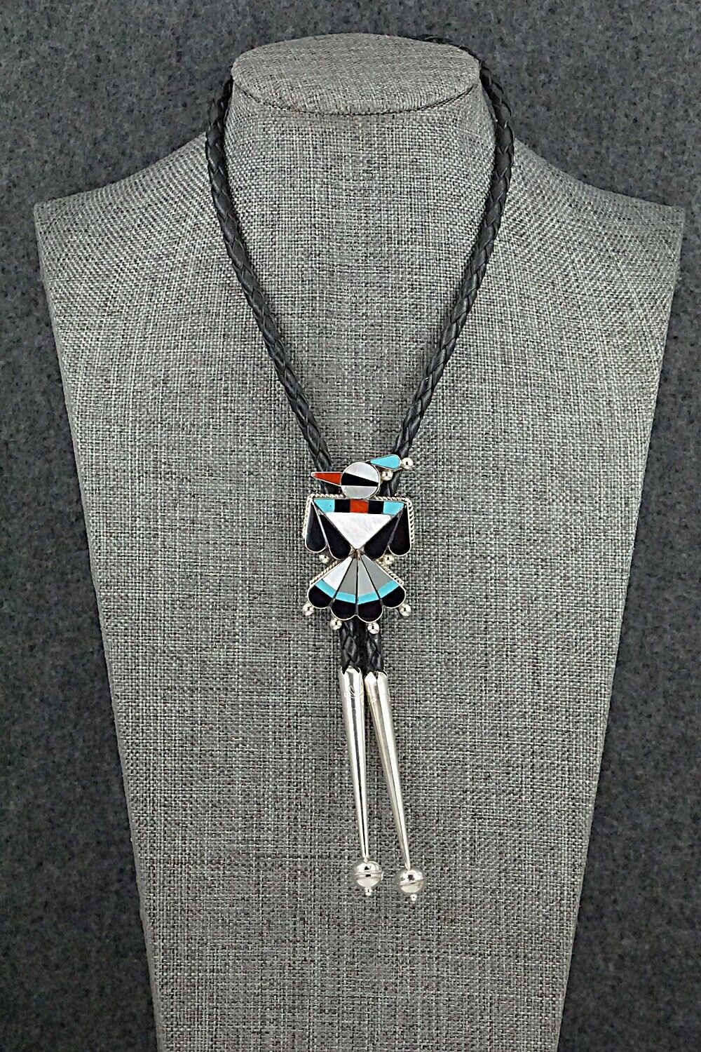 Multi-Stone & Sterling Silver Inlay Bolo Tie - Favian Cellicion