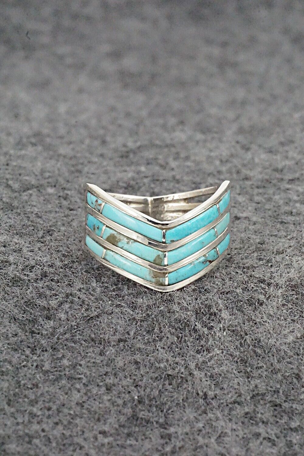 Turquoise & Sterling Silver Ring - Andrew Enrico - Size 7.5