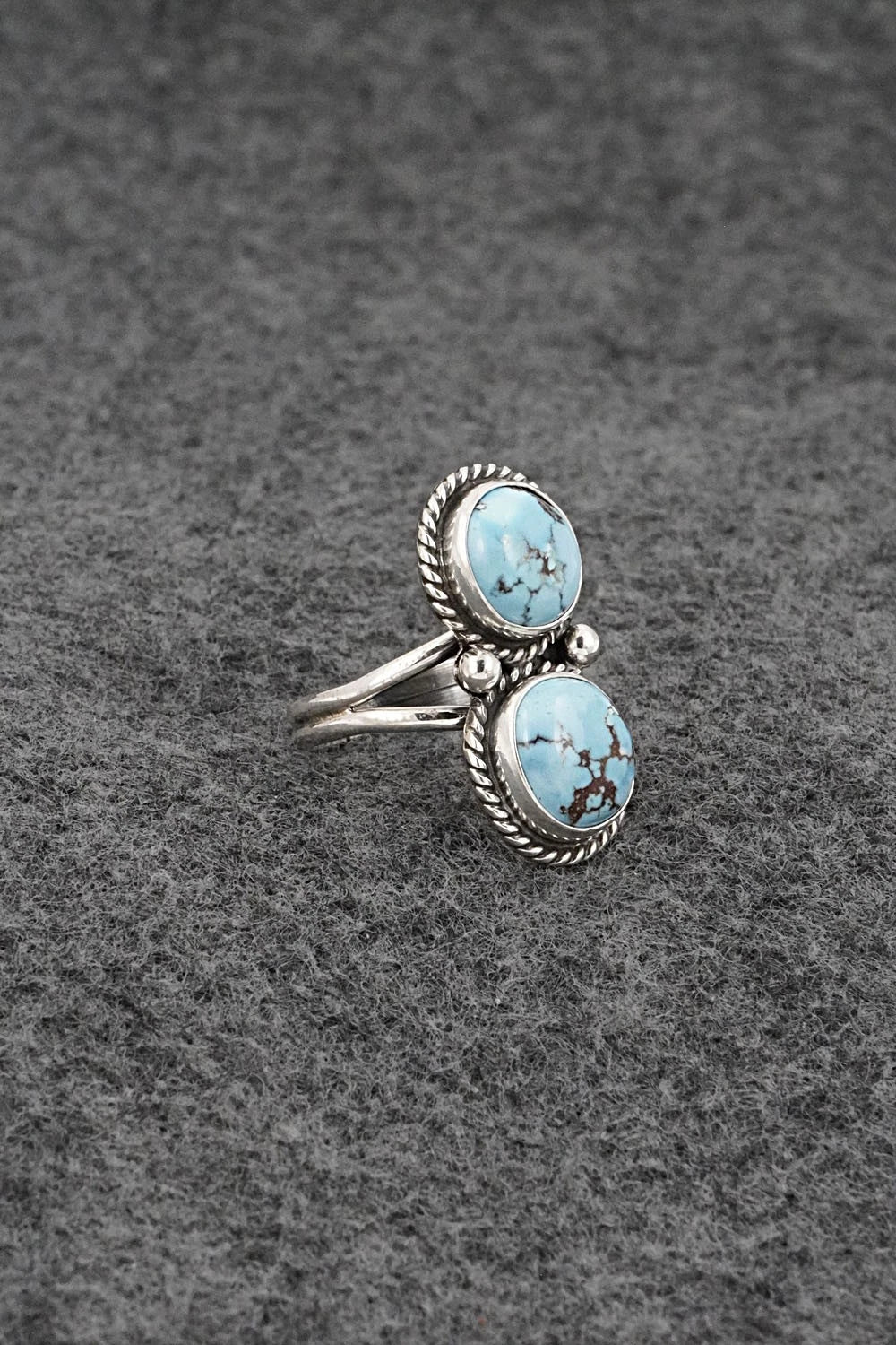 Turquoise & Sterling Silver Ring - Eugene Gruber - Size 6