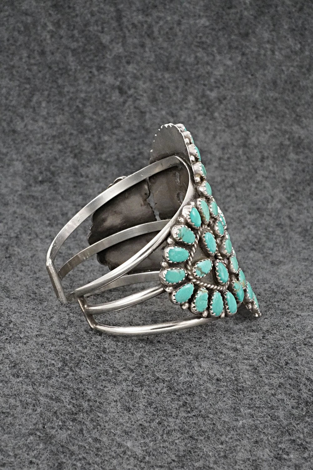 Turquoise & Sterling Silver Vintage Bracelet - Larry Moses Begay