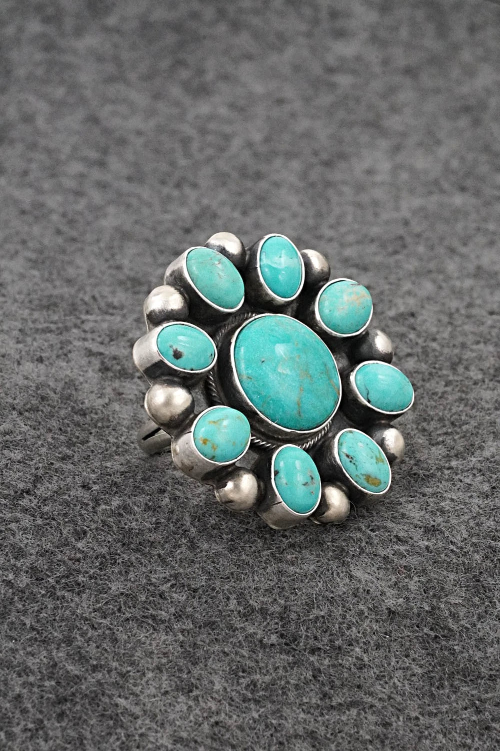 Turquoise & Sterling Silver Ring - Kathleen Livingston - Size Adjustable