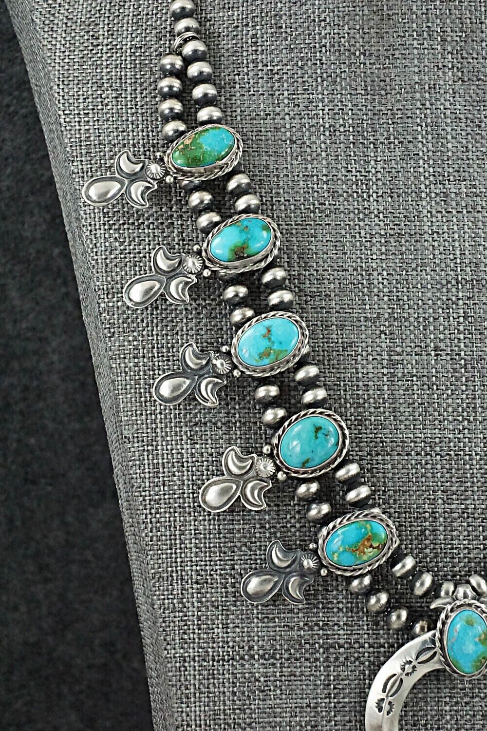 Turquoise & Sterling Silver Squash Blossom Set - Adrienne Gordon