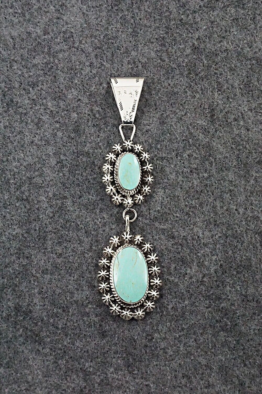 Turquoise & Sterling Silver Pendant - Sheena Jack