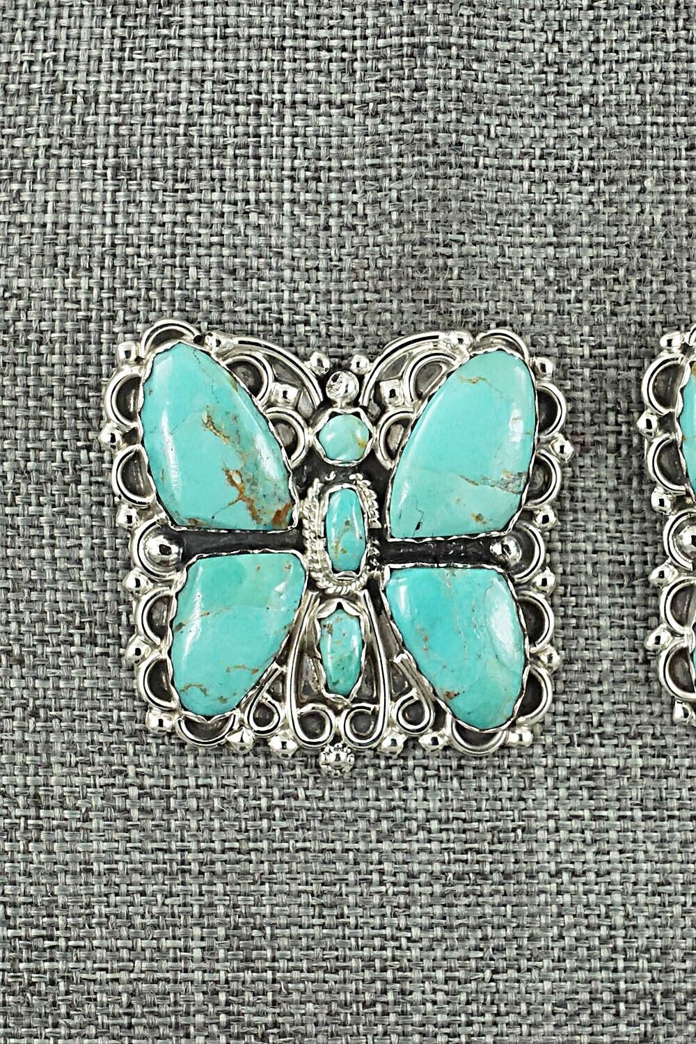 Turquoise and Sterling Silver Earrings - Zeita Begay