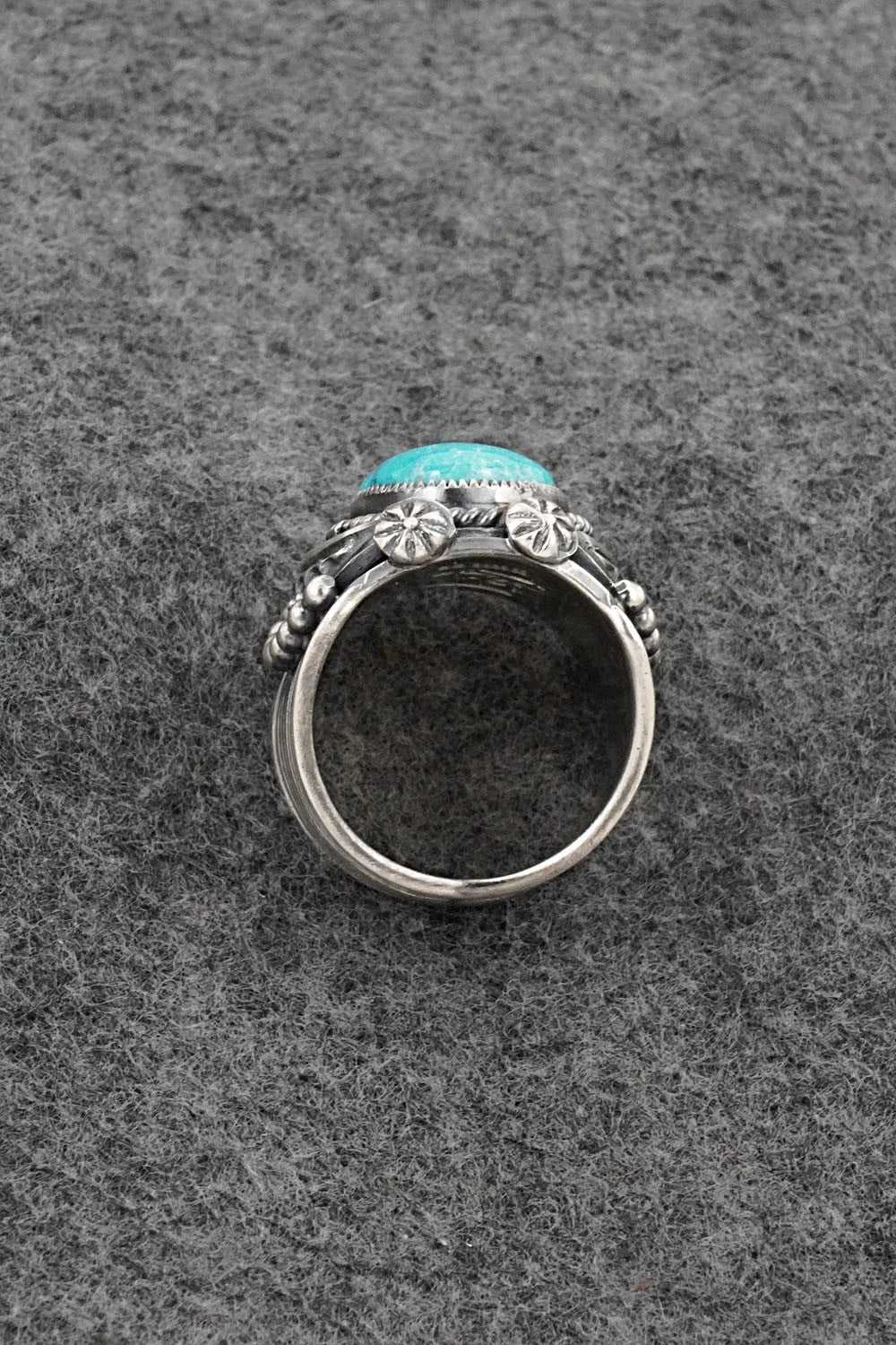 Turquoise & Sterling Silver Ring - Delbert Gordon - Size 8