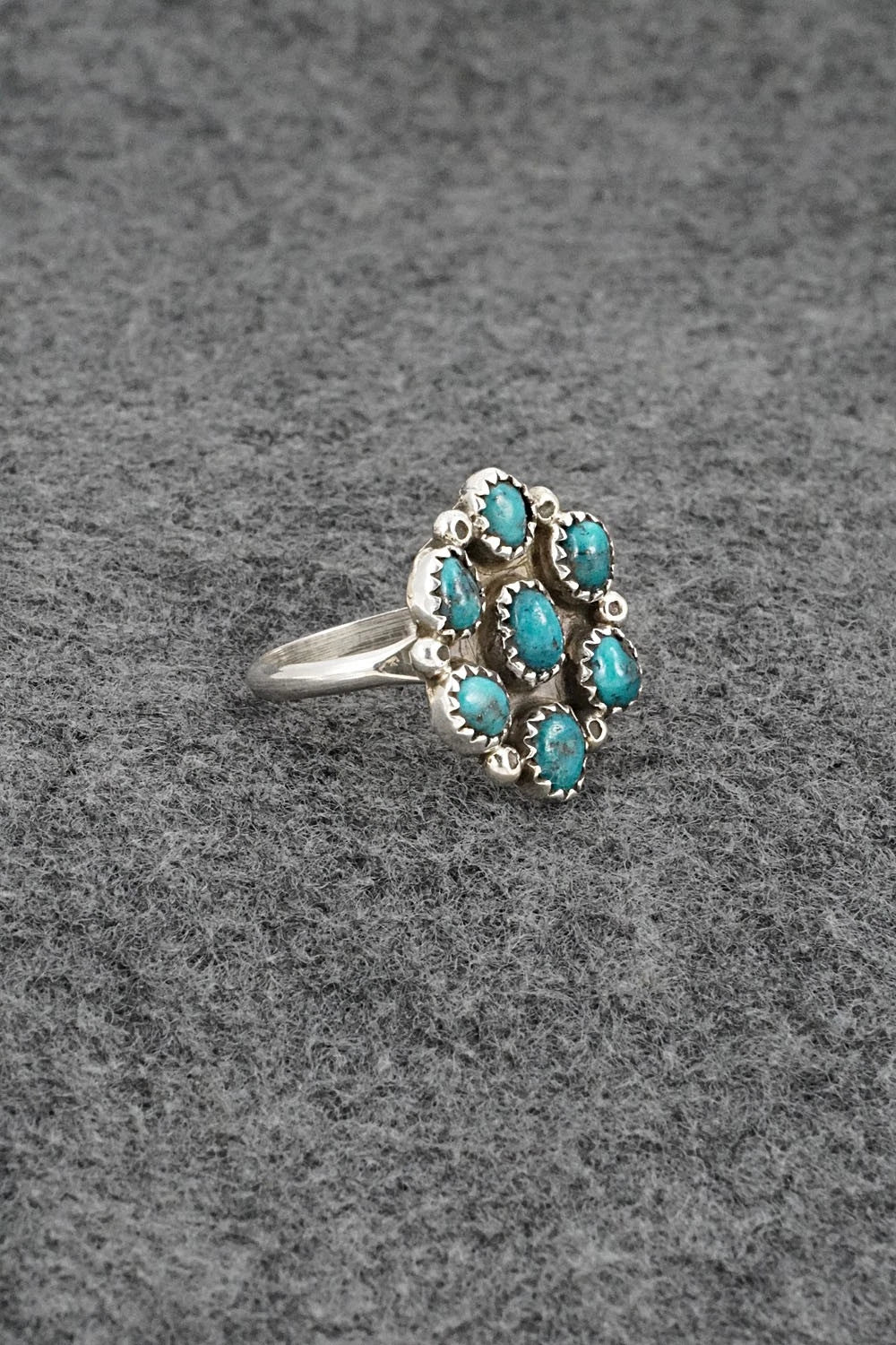 Turquoise & Sterling Silver Ring - Priscilla Reeder - Size 8.25