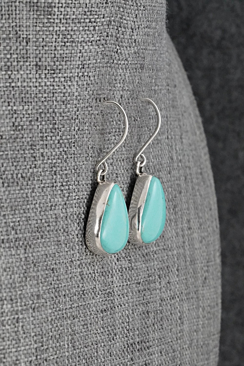 Turquoise & Sterling Silver Earrings - Eugene Gruber