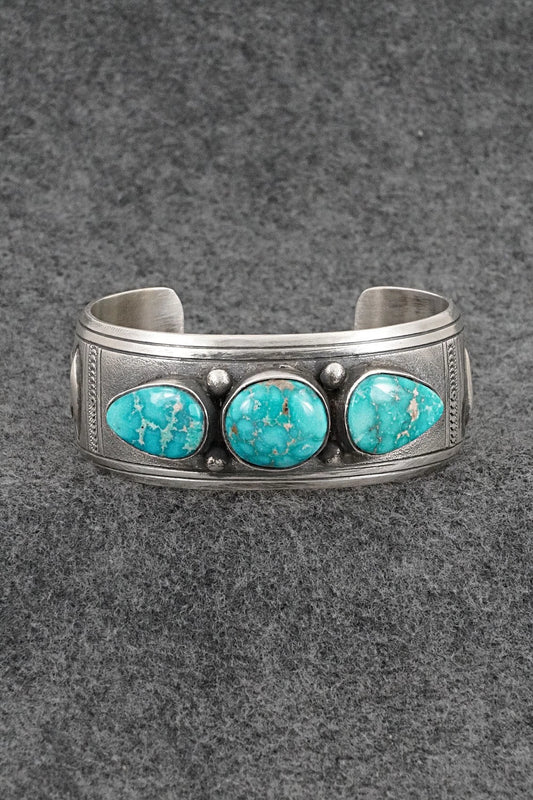 Turquoise & Sterling Silver Bracelet - Charlie John