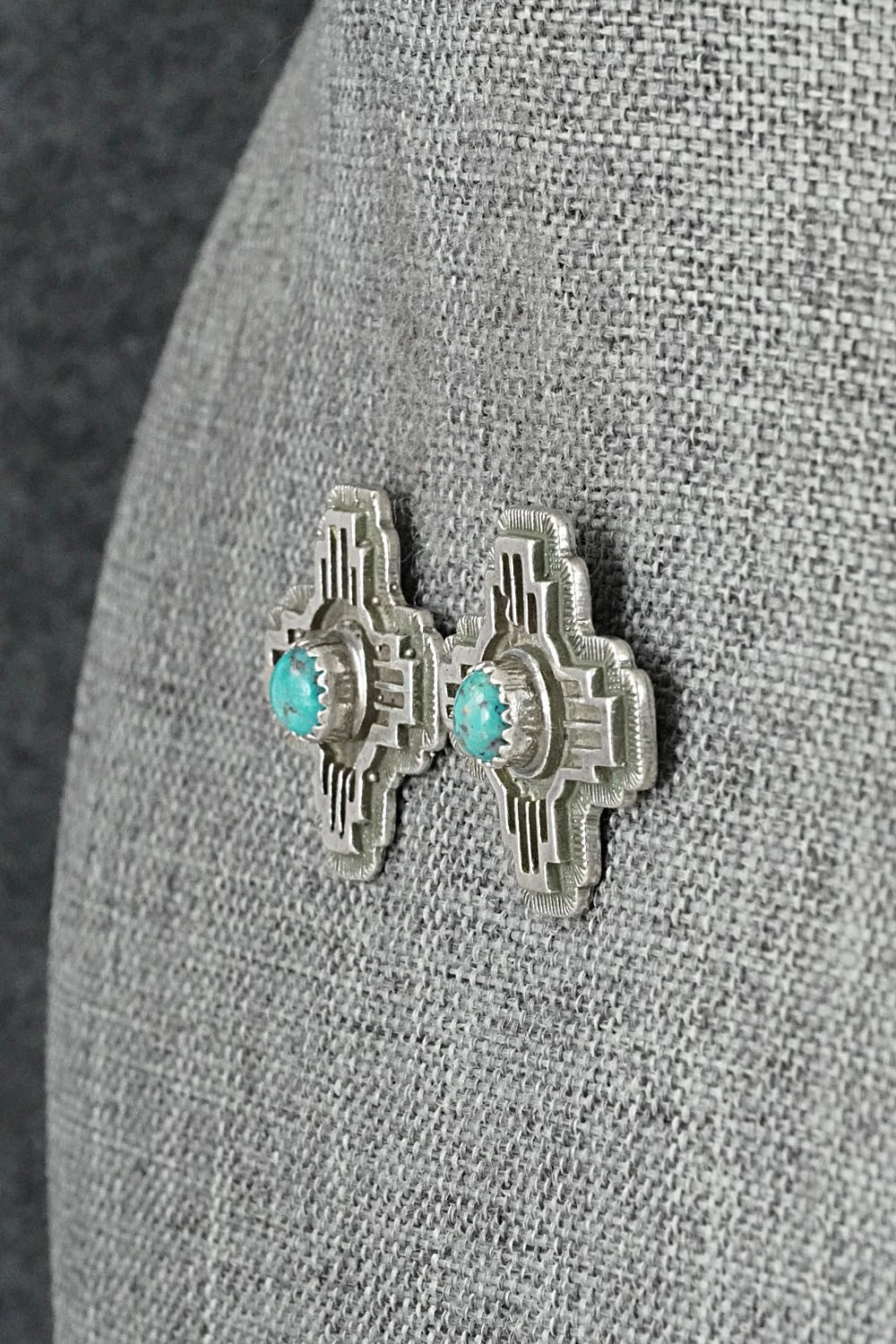 Turquoise & Sterling Silver Earrings - Robinson Martinez
