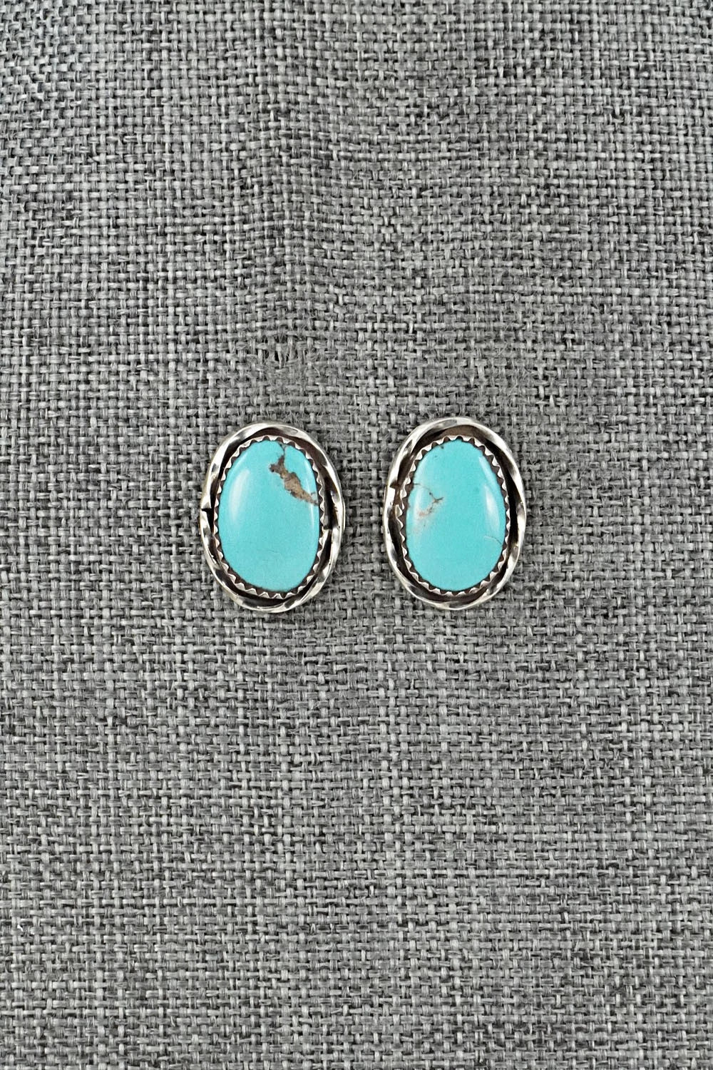 Turquoise & Sterling Silver Earrings - Ernest Hawthorne
