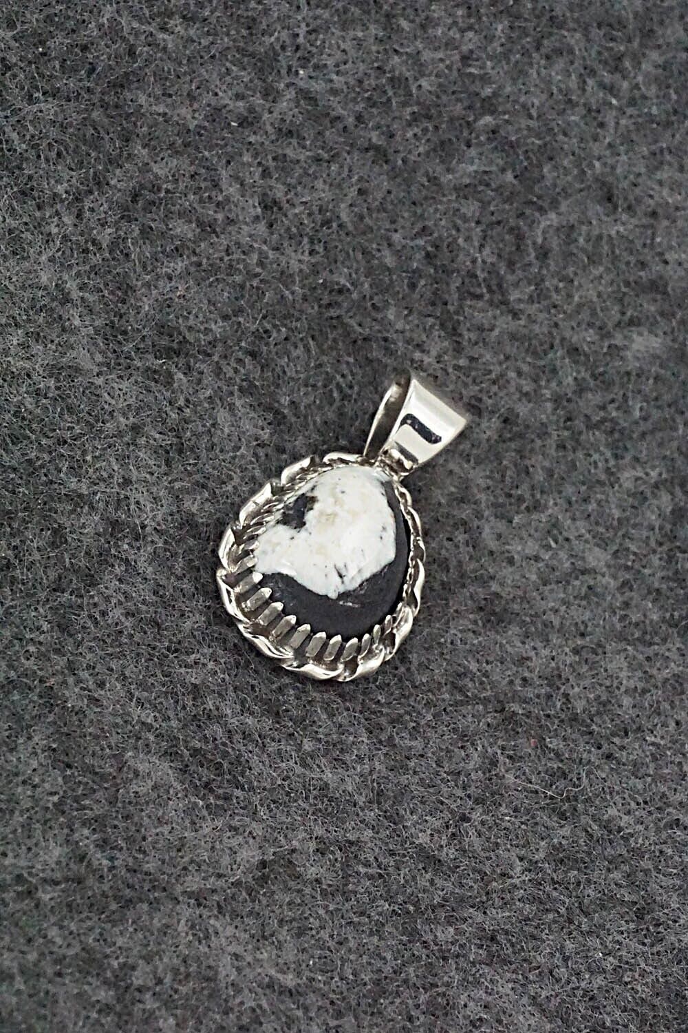 White Buffalo & Sterling Silver Pendant - Alvin Joe