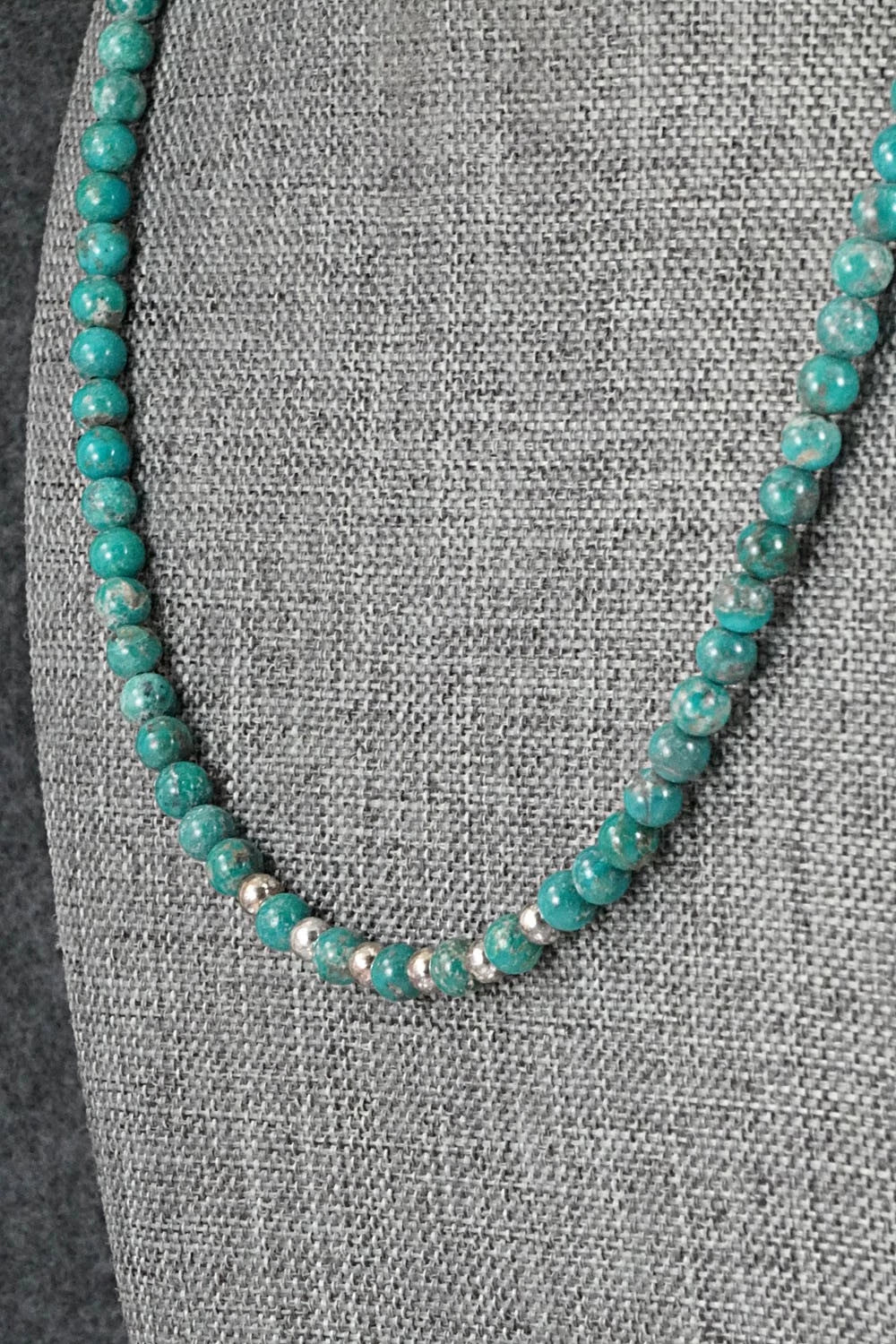 Turquoise & Sterling Silver Necklace 18" - Doreen Jake