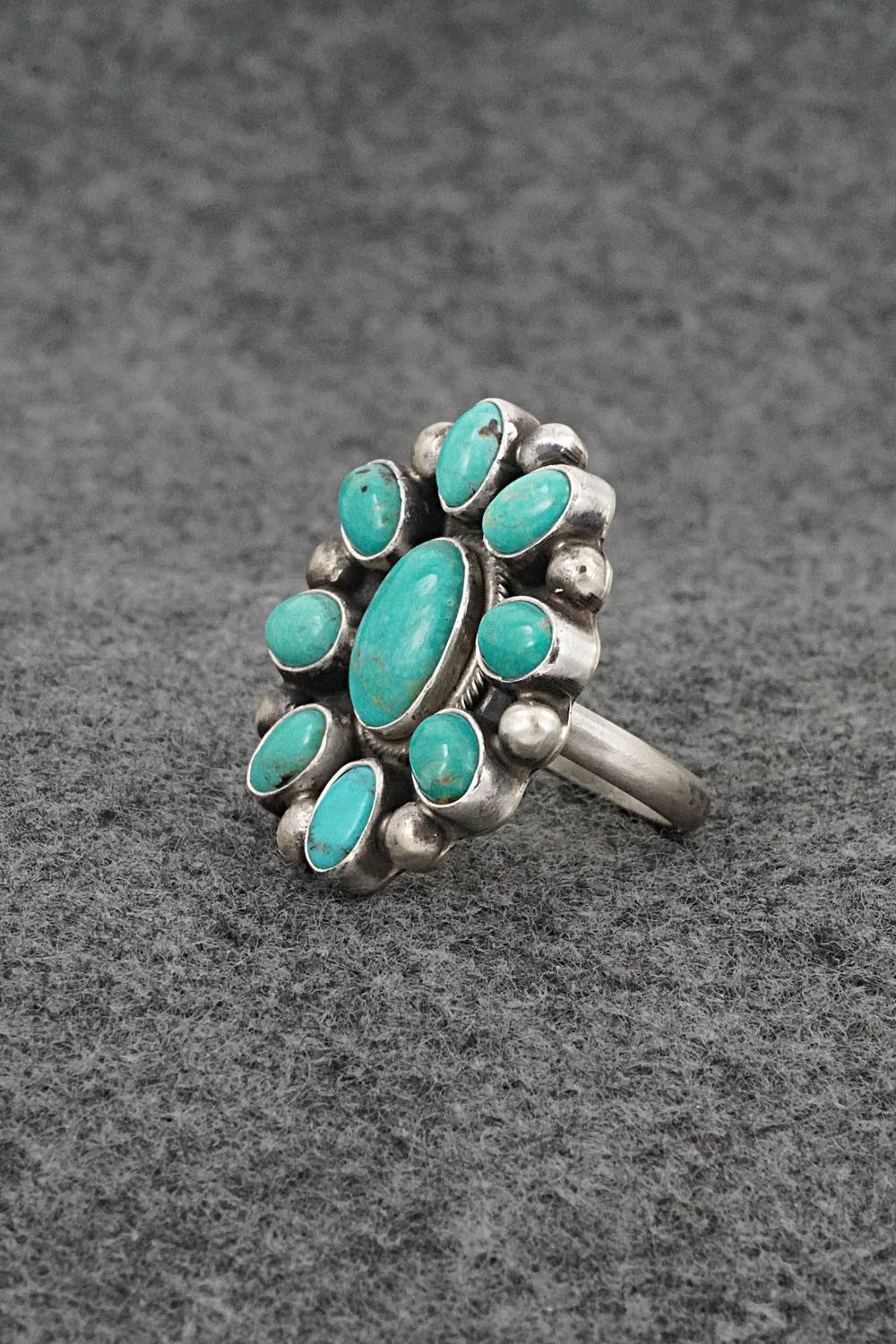 Turquoise & Sterling Silver Ring - Kathleen Livingston - Size Adjustable