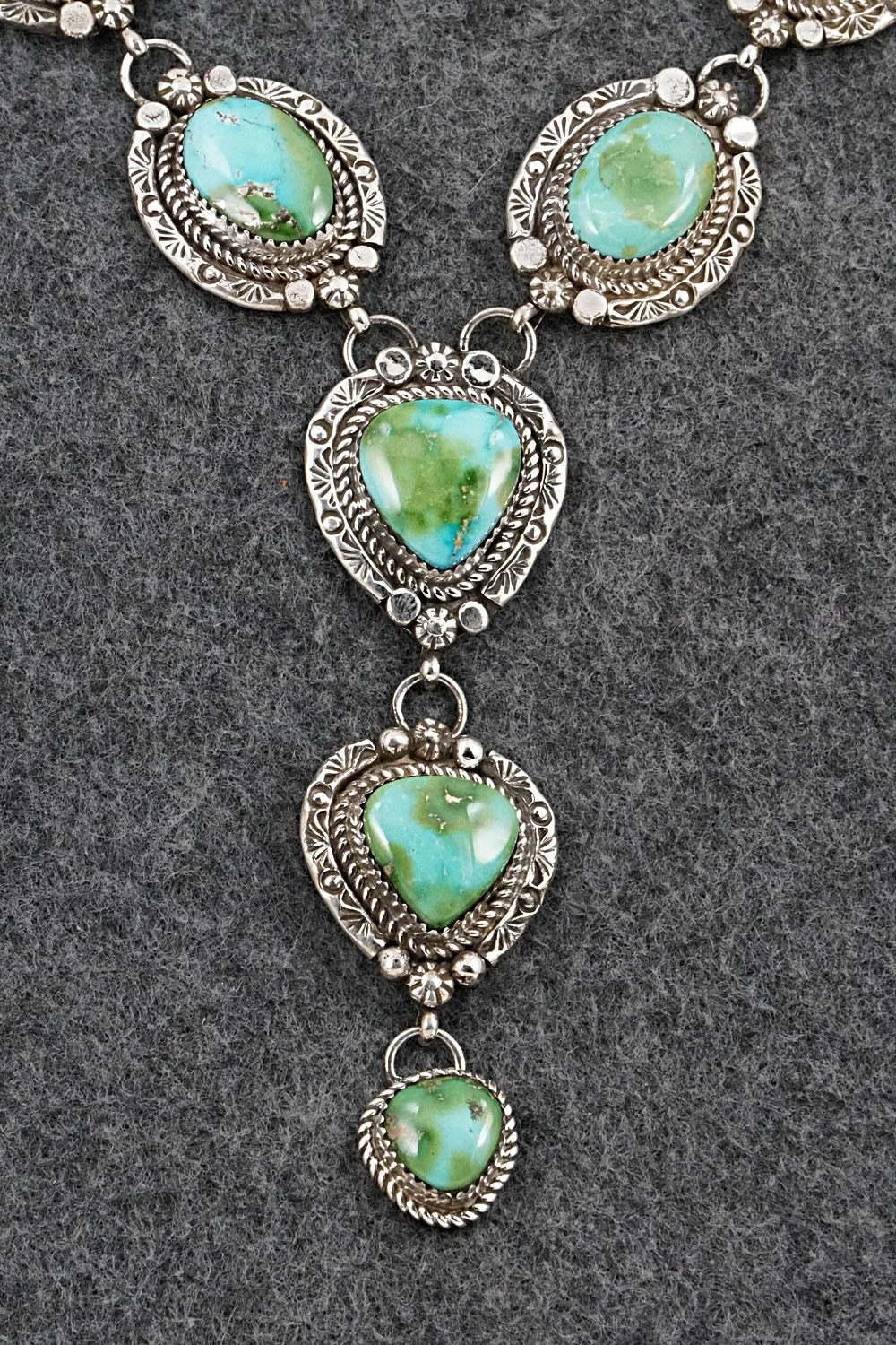 Turquoise & Sterling Silver Necklace and Earrings Set - Phil Nez