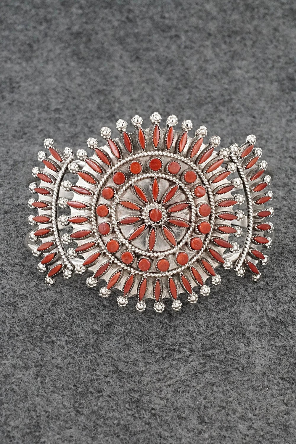Coral & Sterling Silver Bracelet - Merlinda Chavez