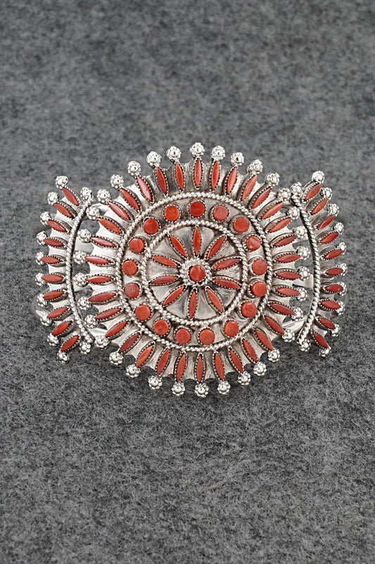 Coral & Sterling Silver Bracelet - Merlinda Chavez
