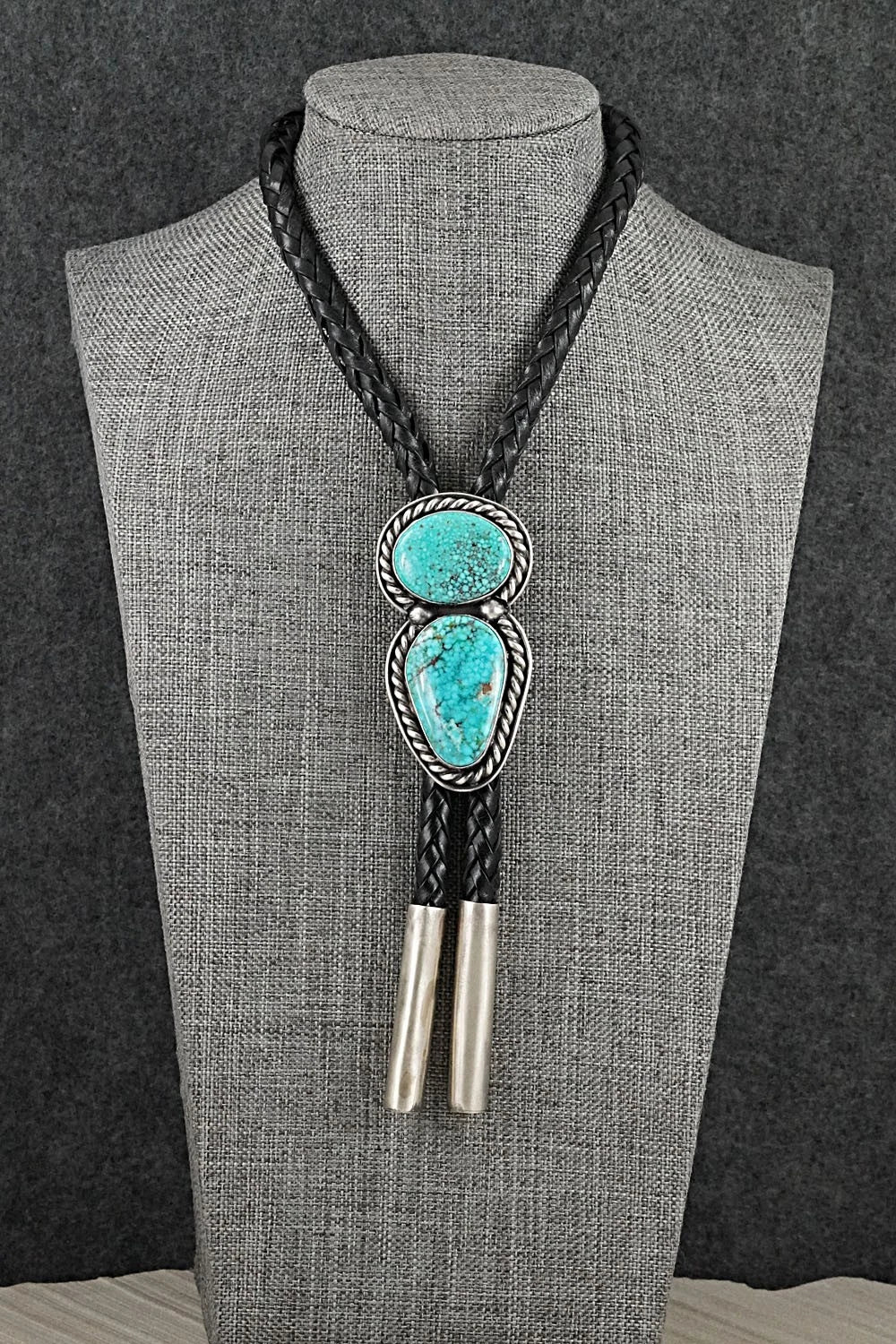 Turquoise & Sterling Silver Bolo Tie - Darrin Livingston