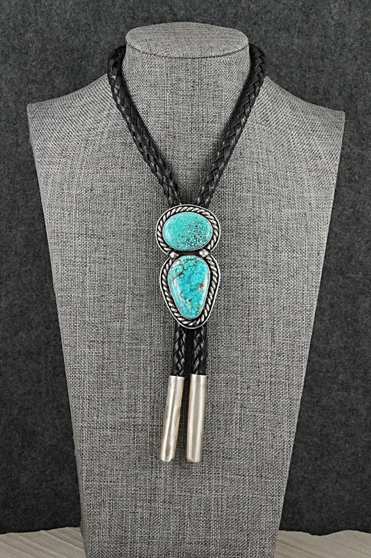 Turquoise & Sterling Silver Bolo Tie - Darrin Livingston