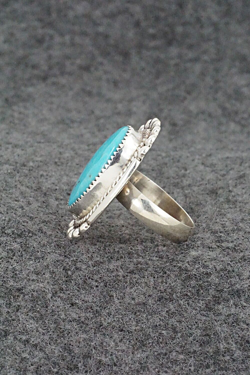 Turquoise & Sterling Silver Ring - Kenny Calavaza - Size 7