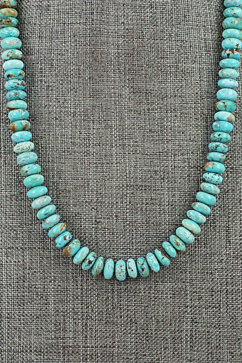 Turquoise & Sterling Silver Necklace 19" - Doreen Jake