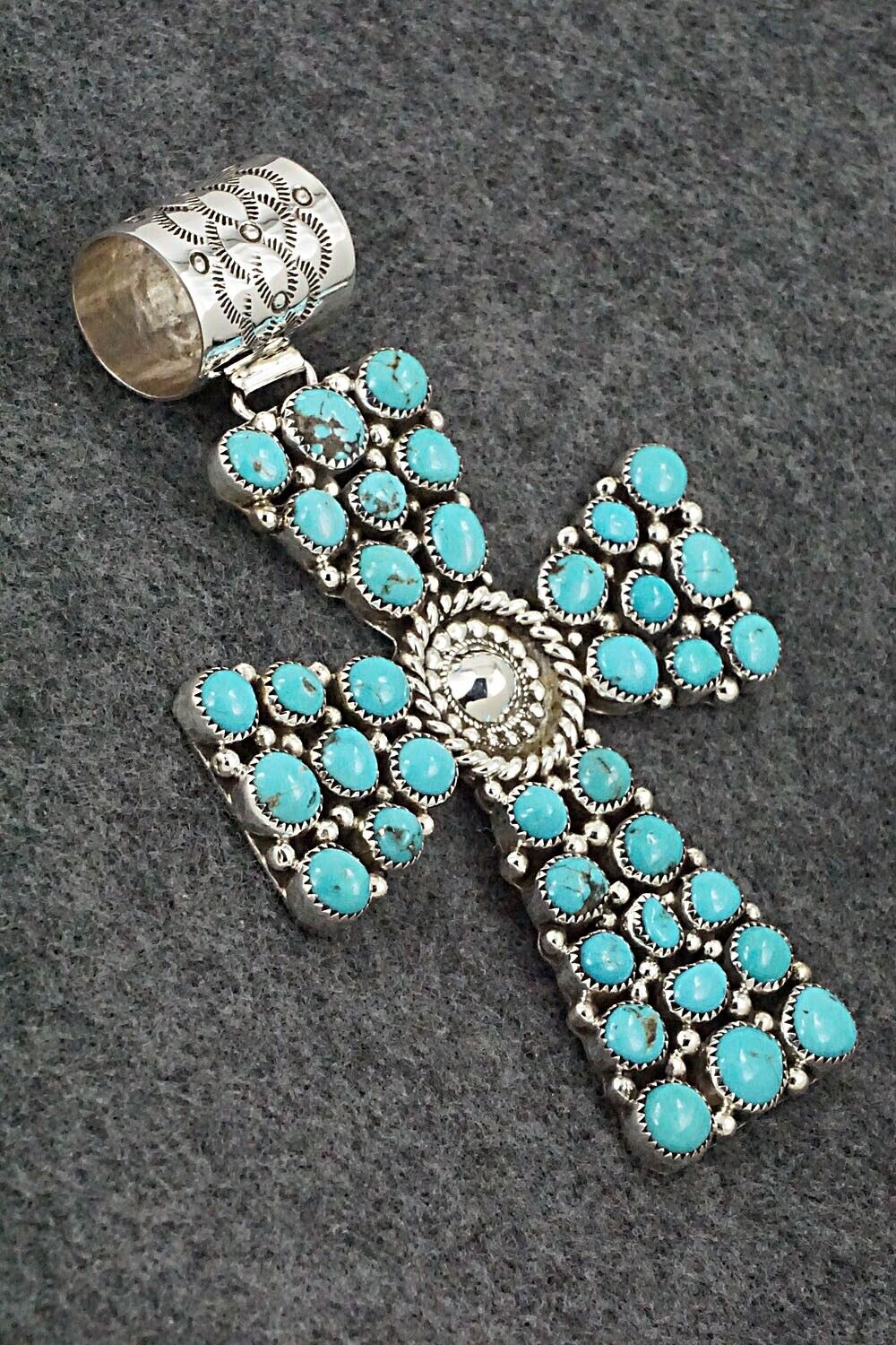 Turquoise and Sterling Silver Pendant - Marlene Haley